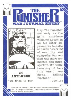 1992 Comic Images Punisher Guts and Gunpowder (Punisher War Journal) #25 Anti-Hero Back