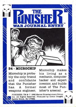 1992 Comic Images Punisher Guts and Gunpowder (Punisher War Journal) #34 Microchip Back