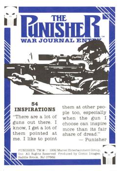 1992 Comic Images Punisher Guts and Gunpowder (Punisher War Journal) #54 Inspirations Back