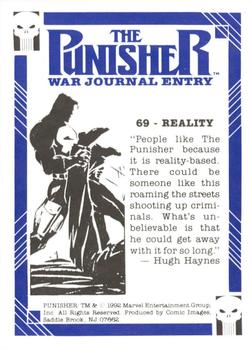 1992 Comic Images Punisher Guts and Gunpowder (Punisher War Journal) #69 Reality Back