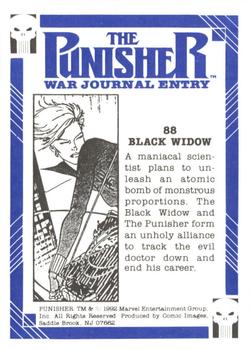 1992 Comic Images Punisher Guts and Gunpowder (Punisher War Journal) #88 Black Widow Back