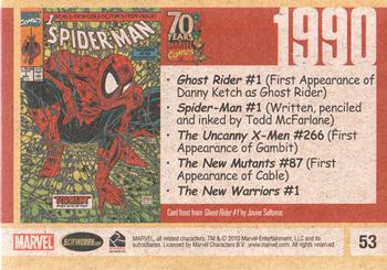 2010 Rittenhouse 70 Years of Marvel Comics #53 1990 Back