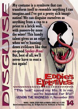 1994 Fleer The Amazing Spider-Man #14 Disguise Back