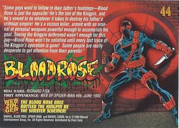 1994 Fleer The Amazing Spider-Man #44 Blood Rose Back