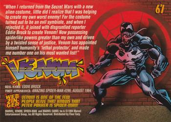 1994 Fleer The Amazing Spider-Man #67 Venom Back