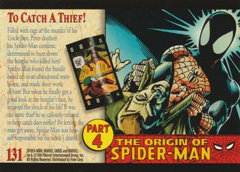 1994 Fleer The Amazing Spider-Man #131 To Catch a Thief! Back