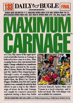 1994 Fleer The Amazing Spider-Man #133 Maximum Carnage Back