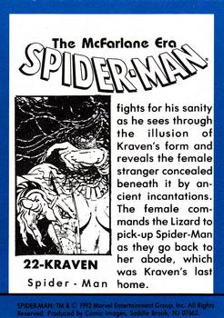 1992 Comic Images Spider-Man: The McFarlane Era #22 Kraven Back