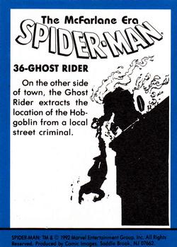 1992 Comic Images Spider-Man: The McFarlane Era #36 Ghost Rider Back