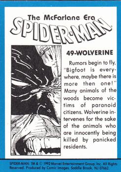 1992 Comic Images Spider-Man: The McFarlane Era #49 Wolverine Back