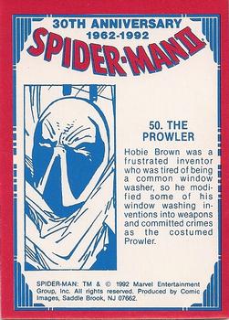 1992 Comic Images Spider-Man II: 30th Anniversary 1962-1992 #50 The Prowler Back