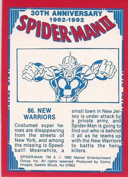 1992 Comic Images Spider-Man II: 30th Anniversary 1962-1992 #86 New Warriors Back