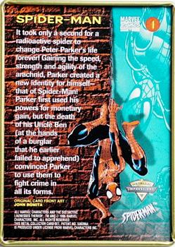 1996 Metallic Impressions Spider-Man #1 Spider-Man Back