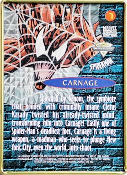 1996 Metallic Impressions Spider-Man #7 Carnage Back