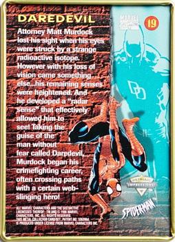1996 Metallic Impressions Spider-Man #19 Daredevil Back