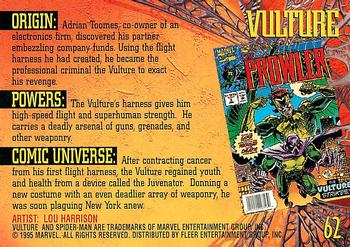 1995 Fleer Ultra Spider-Man #62 Vulture Back