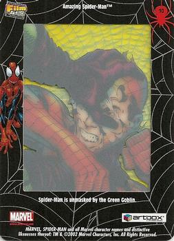 2002 ArtBox Spider-Man FilmCardz #10 Spider-Man Unmasked Back