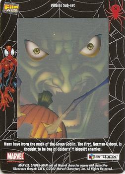 2002 ArtBox Spider-Man FilmCardz #57 Green Goblin Back