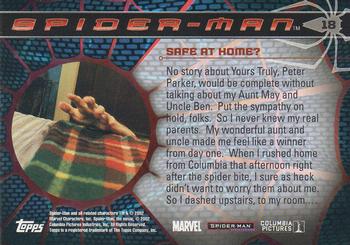 2002 Topps Spider-Man #18 Safe at Home? Back