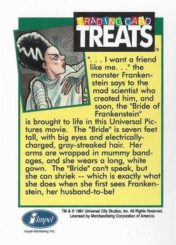 1991 Impel Trading Card Treats #NNO Universal Monsters -- Bride of Frankenstein Back