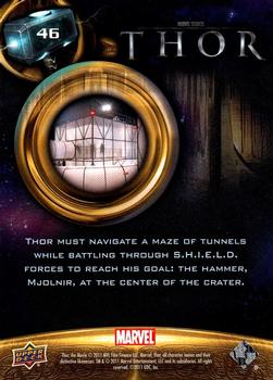 2011 Upper Deck Thor #46 Thor must navigate a maze of tunnels while batt Back