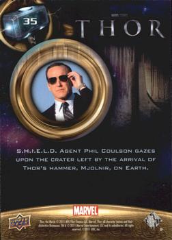 2011 Upper Deck Thor #35 S.H.I.E.L.D. Agent Phil Coulson gazes upon the Back
