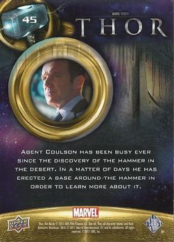 2011 Upper Deck Thor #45 Agent Coulson has been busy ever since the disc Back