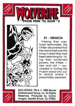 1992 Comic Images Wolverine From Then 'Til Now II #31 Krakoa Back