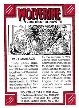 1992 Comic Images Wolverine From Then 'Til Now II #72 Flashback Back