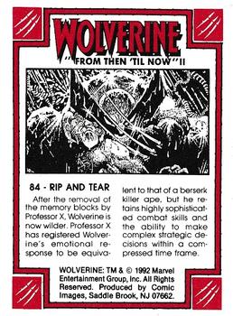 1992 Comic Images Wolverine From Then 'Til Now II #84 Rip and Tear Back