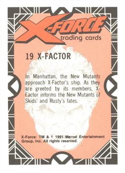 1991 Comic Images X-Force #19 X-Factor Back