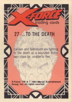 1991 Comic Images X-Force #27 To the Death (Caliban) / Sabretooth Back