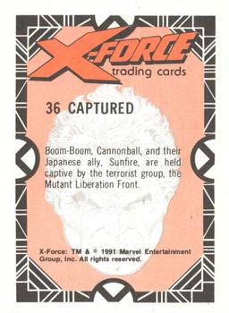 1991 Comic Images X-Force #36 Captured Back