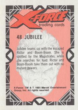 1991 Comic Images X-Force #48 Jubilee Back