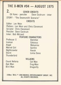1990 Comic Images Uncanny X-Men #2 Issue  #94      Gil Kane, Dave Cockrum Back