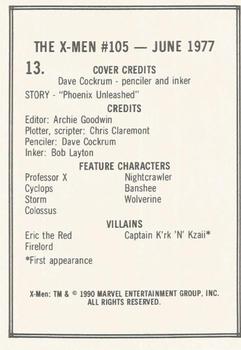 1990 Comic Images Uncanny X-Men #13 Issue #105      Dave Cockrum Back