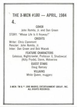 1990 Comic Images Uncanny X-Men II #4 Issue #180 Back