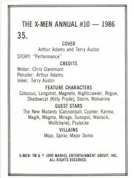 1990 Comic Images Uncanny X-Men II #35 Annual #10 Back