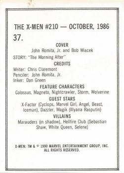 1990 Comic Images Uncanny X-Men II #37 Issue #210 Back