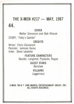 1990 Comic Images Uncanny X-Men II #44 Issue #217 Back
