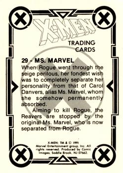 1991 Comic Images X-Men #29 Ms. Marvel Back
