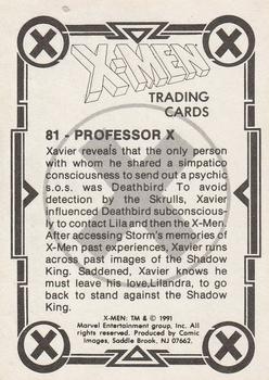 1991 Comic Images X-Men #81 Professor X Back