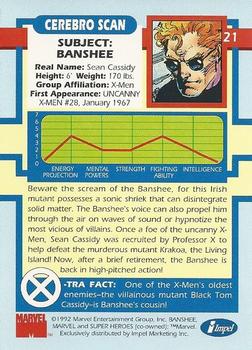1992 Impel The Uncanny X-Men #21 Banshee Back