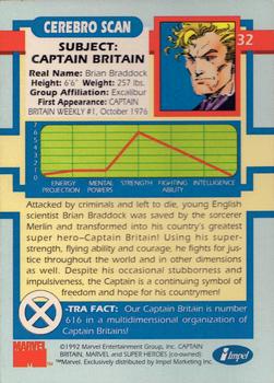 1992 Impel The Uncanny X-Men #32 Captain Britain Back