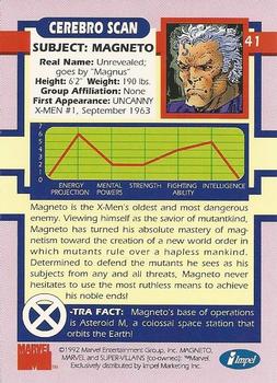 1992 Impel The Uncanny X-Men #41 Magneto Back
