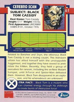 1992 Impel The Uncanny X-Men #61 Black Tom Back