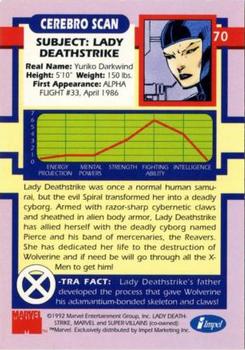 1992 Impel The Uncanny X-Men #70 Lady Deathstrike Back
