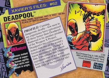 1993 SkyBox X-Men Series 2 #62 Deadpool Back