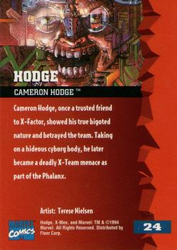 1995 Fleer Ultra X-Men #24 Hodge Back