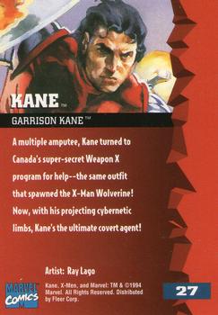 1995 Fleer Ultra X-Men #27 Kane Back